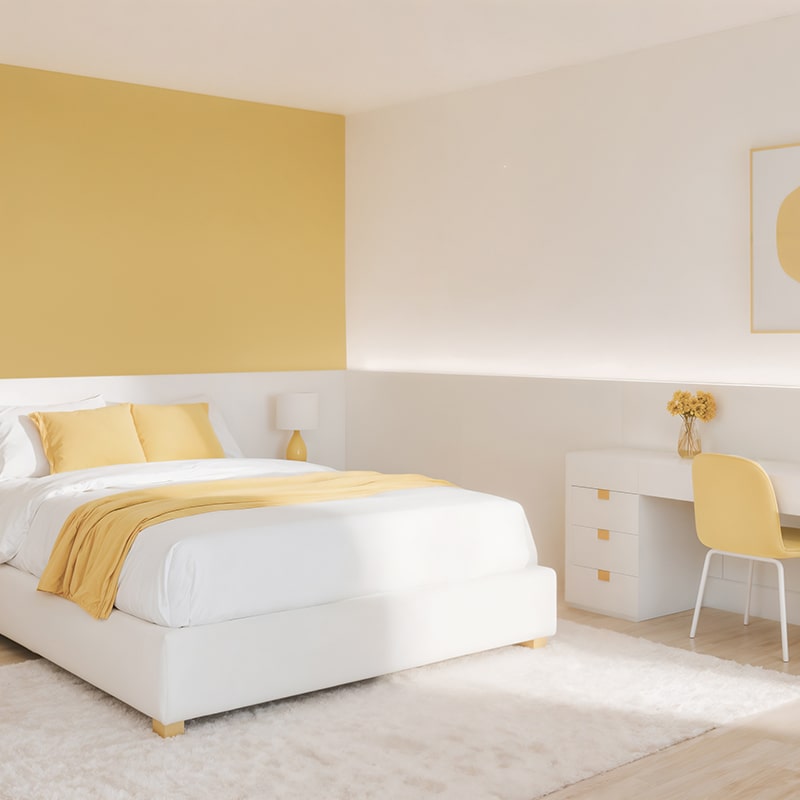 Modern Bedroom Design with Yellow Accent Décor